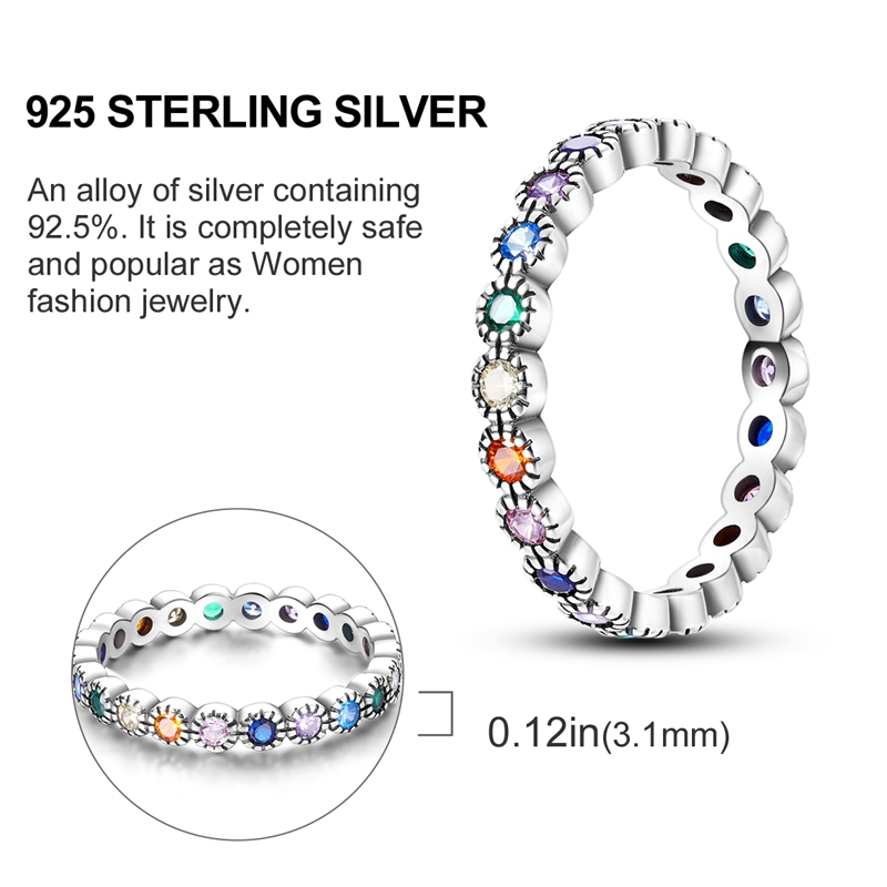 Women's Elegant Round Colored Zirconia Ring, Everyday Wear